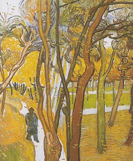 Vincent Van Gogh Walkers in the park with falling leaves Sweden oil painting art